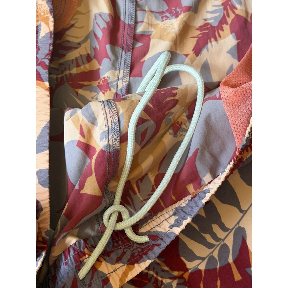 Eddie Bauer Shorts NEW Womens Tidal Floral Print Nylon Royal Red Orange 2XL Tall